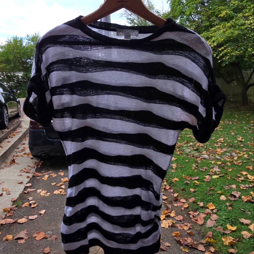 Dressbarn striped short sleeved sweater
